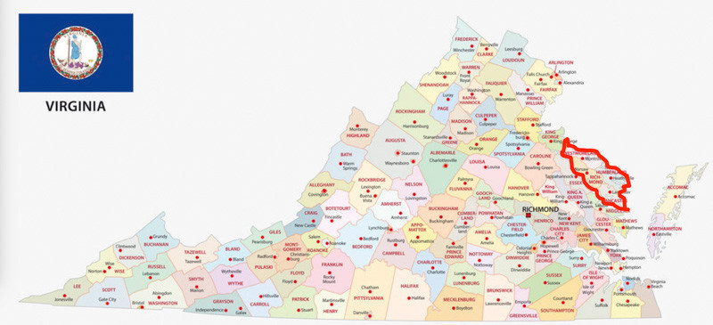 Virginia Northern Neck Map